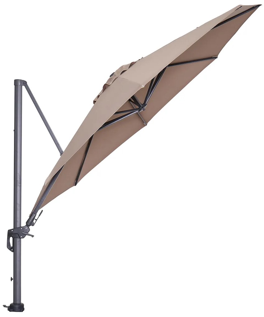 Garden Impressions Hawaii zweefparasol Ø350 cm - frame carbon black - doek taupe
