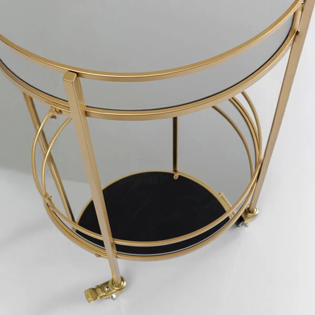 Kare Design Emilia Ronde Trolley Goud - 57 X 47.5cm.