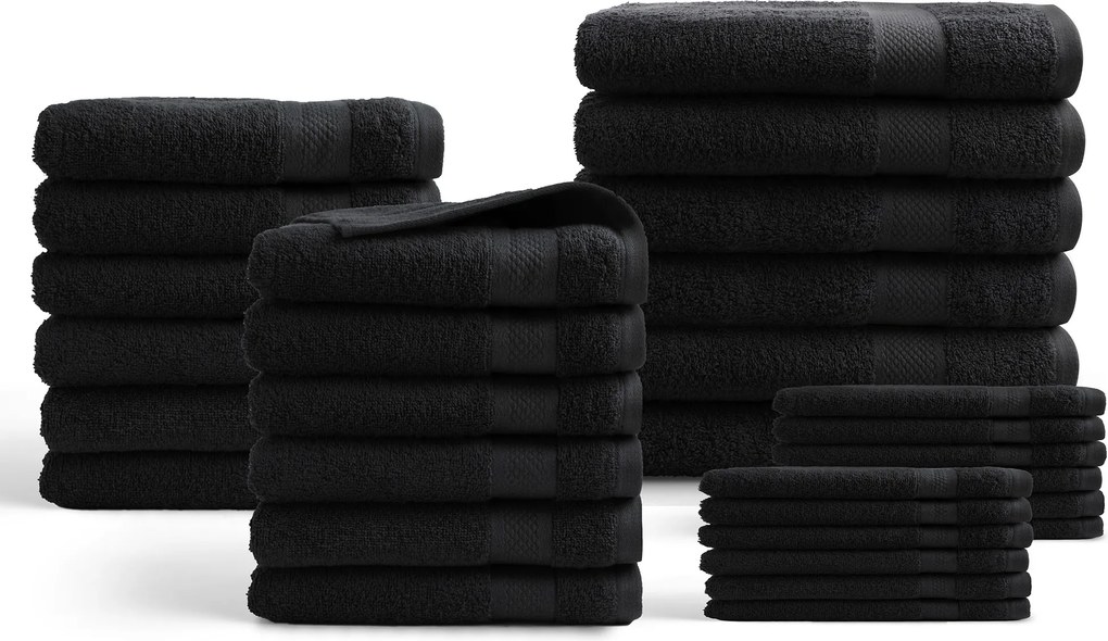 Handdoeken 30 delig set – Hotel Collectie – zwart