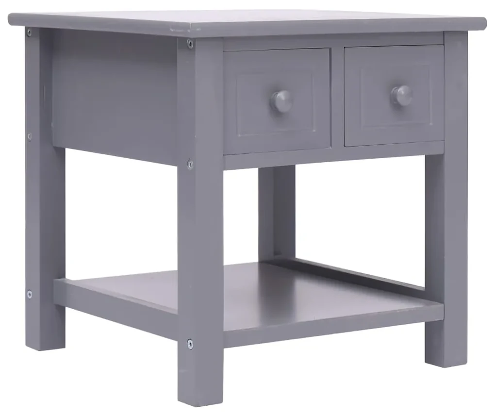 vidaXL Bijzettafel 40x40x40 cm paulowniahout grijs