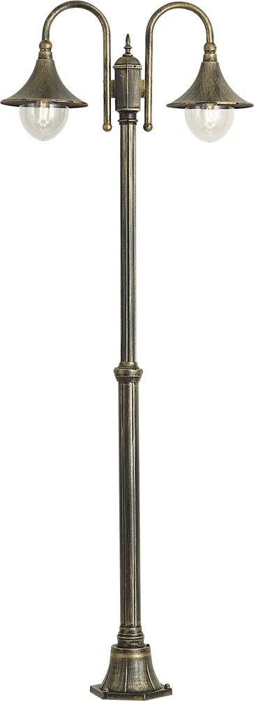 Klassieke buitenlandtaarn zwart met antiek goud 200cm IP44 - Daphne