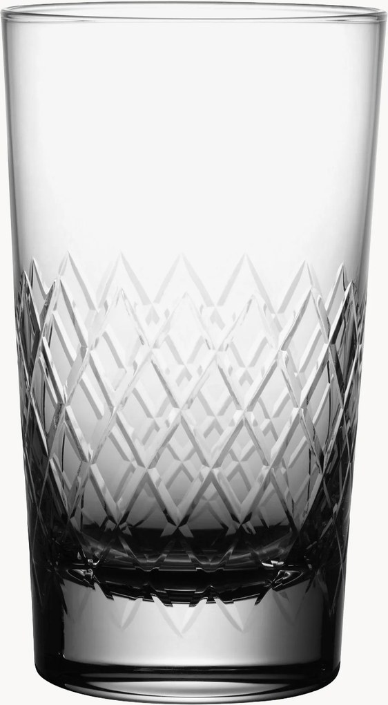 Mondgeblazen kristallen longdrinkglazen Lattice, 4-delig