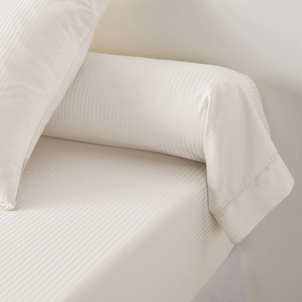 Bolstersloop in katoensatijn, Opale gestreept