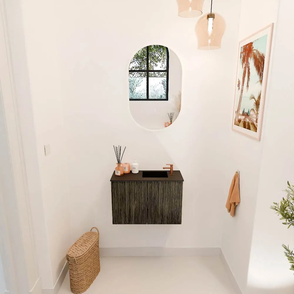 Mondiaz Joya 60cm toiletmeubel shadow met wastafel faye rechts 1 kraangat urban