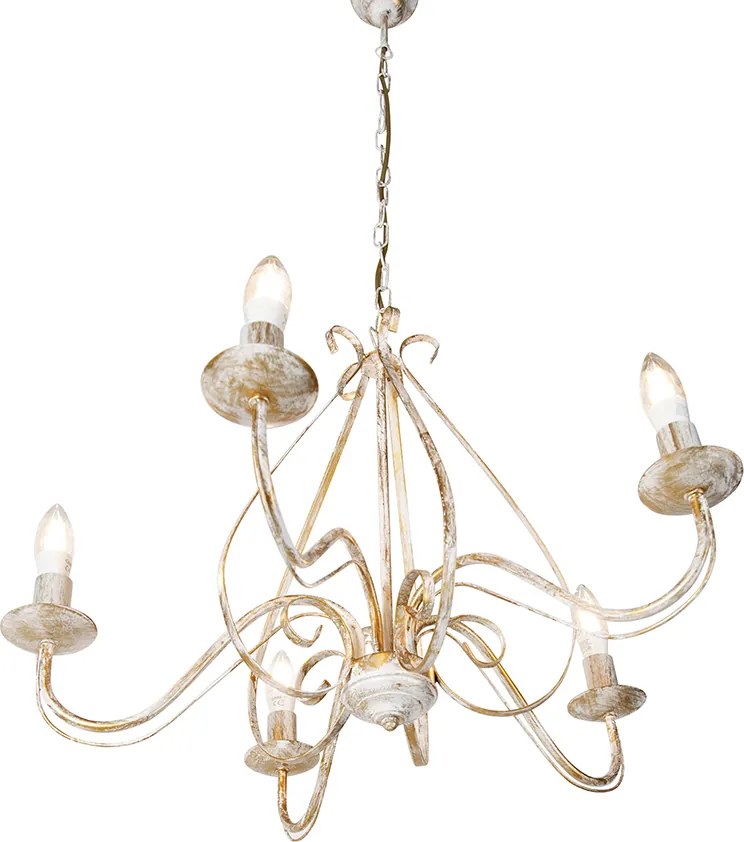 Smart kroonluchter wit 5-lichts incl. Wifi B35 - Giuseppe