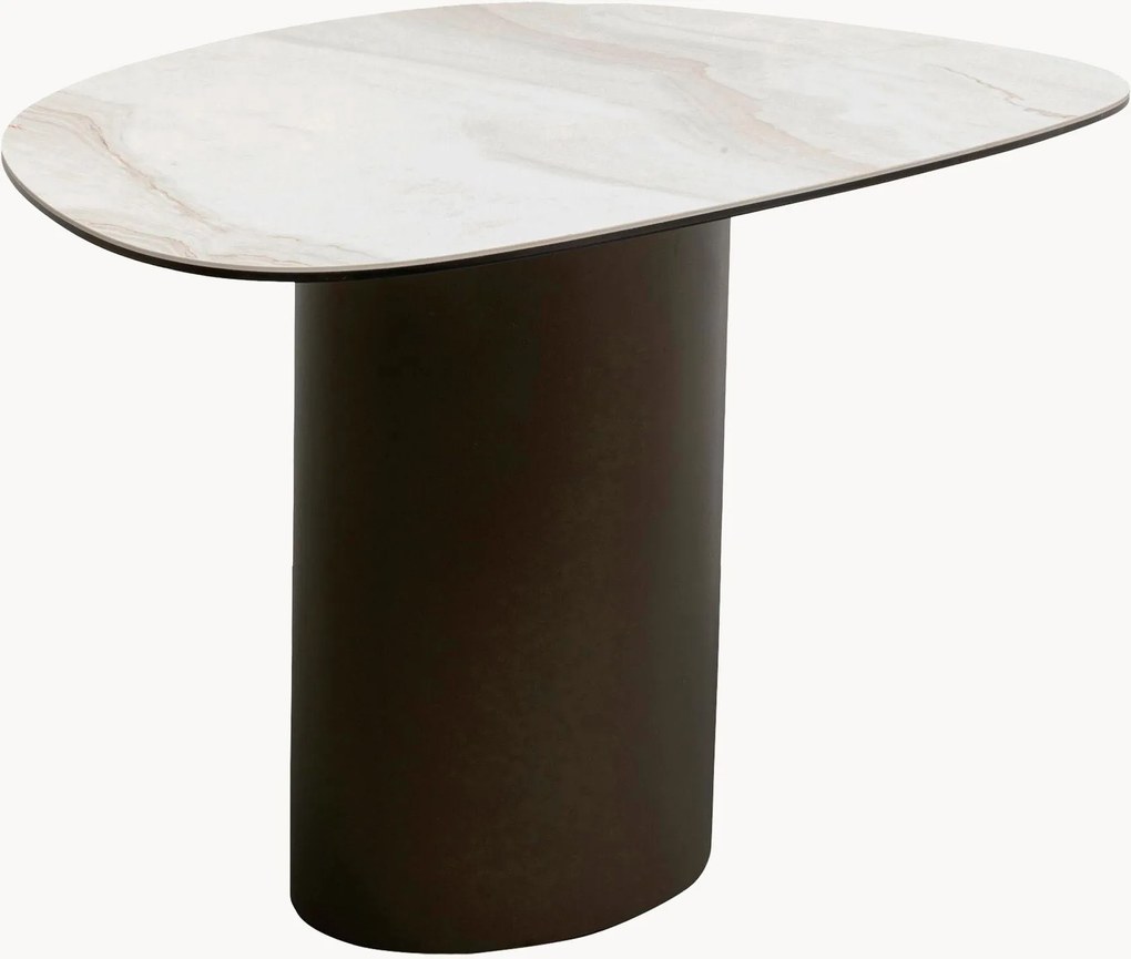 Organisch gevormde salontafel Paso met marmerlook tafelblad