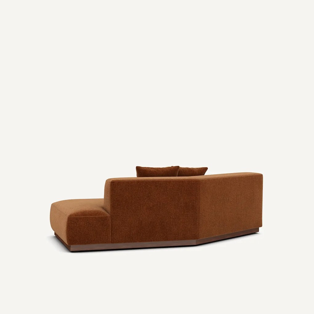 Rechte halve zetel in chenille fluweel, JACOPO