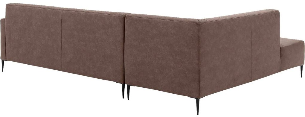 Goossens  Key West bruin, micro leer, 3-zits, modern design met ligelement links