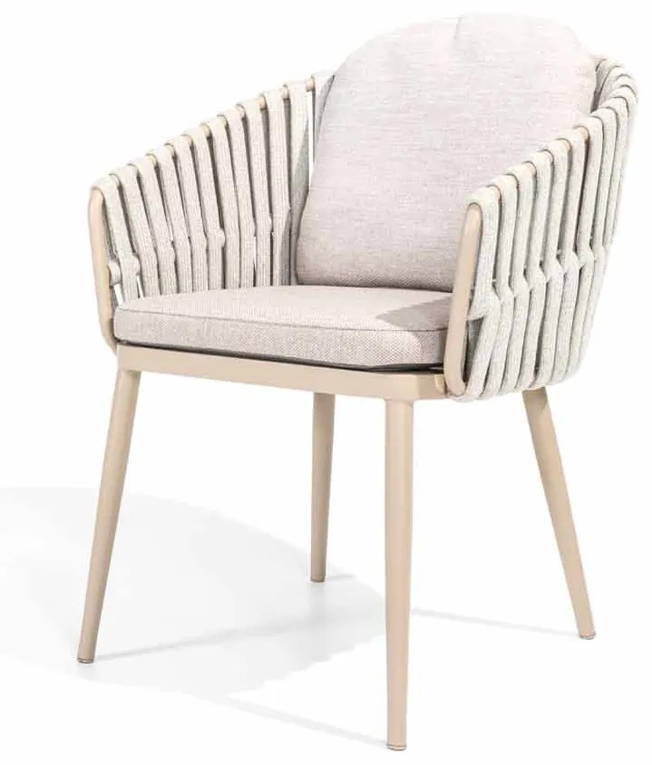 Taste by 4 Seasons Eva tuinset latte met Denia tafel latte met geprint keramisch blad 240 cm SALE Tuinset beige weerbestendig