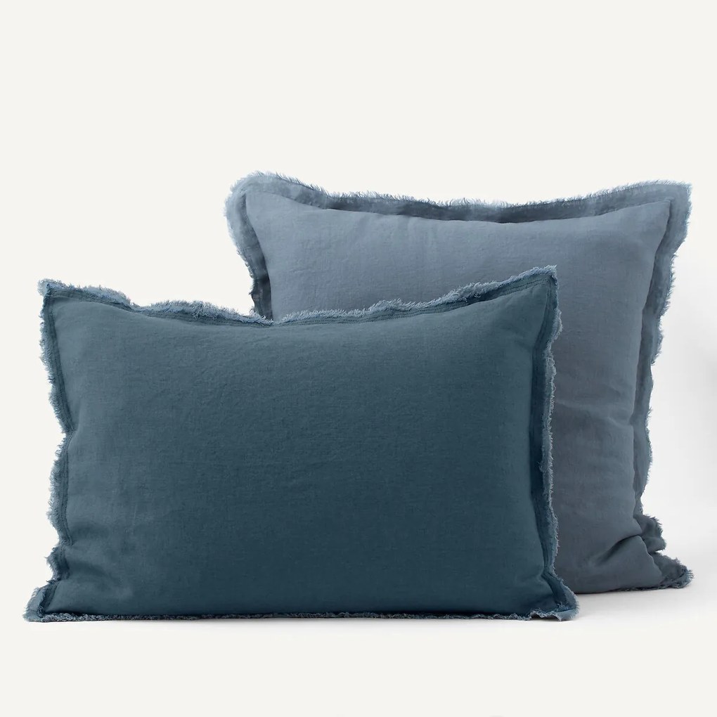 Gewassen linnen kussensloop met dubbele franje Alhanasia