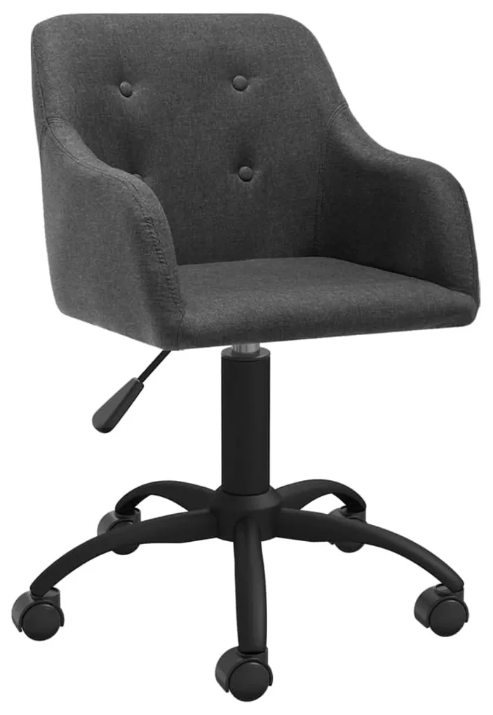 vidaXL Eetkamerstoelen draaibaar 2 st stof donkergrijs