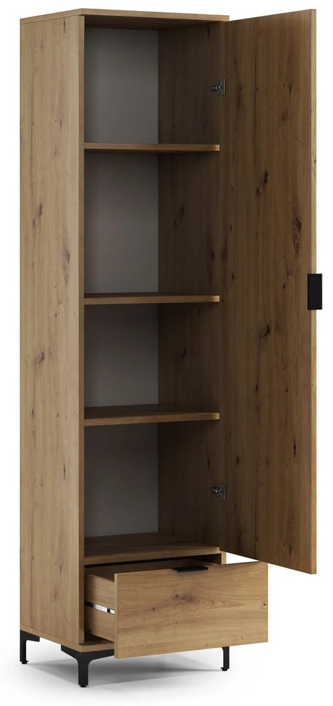 Kledingkast LANA 06 Eiken Artisan - 1-DEURS KLEDINGKAST MET LA