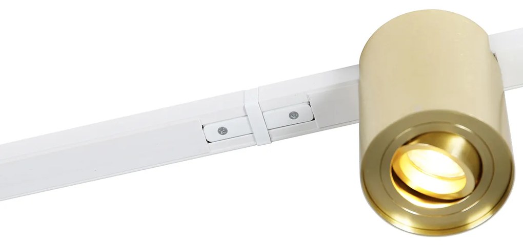 1-fase railsysteem met 5 spots goud met wit - Rondoo Up