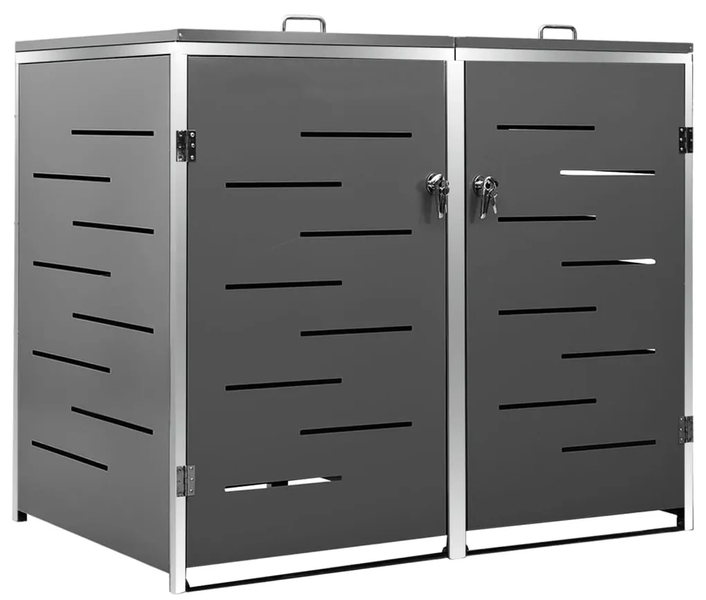 vidaXL Containerberging dubbel 138x77,5x115,5 cm roestvrij staal