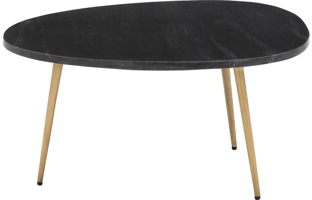 Goossens Salontafel Enzo ovaal, marmer zwart, elegant chic, 70 x 35 x 50 cm