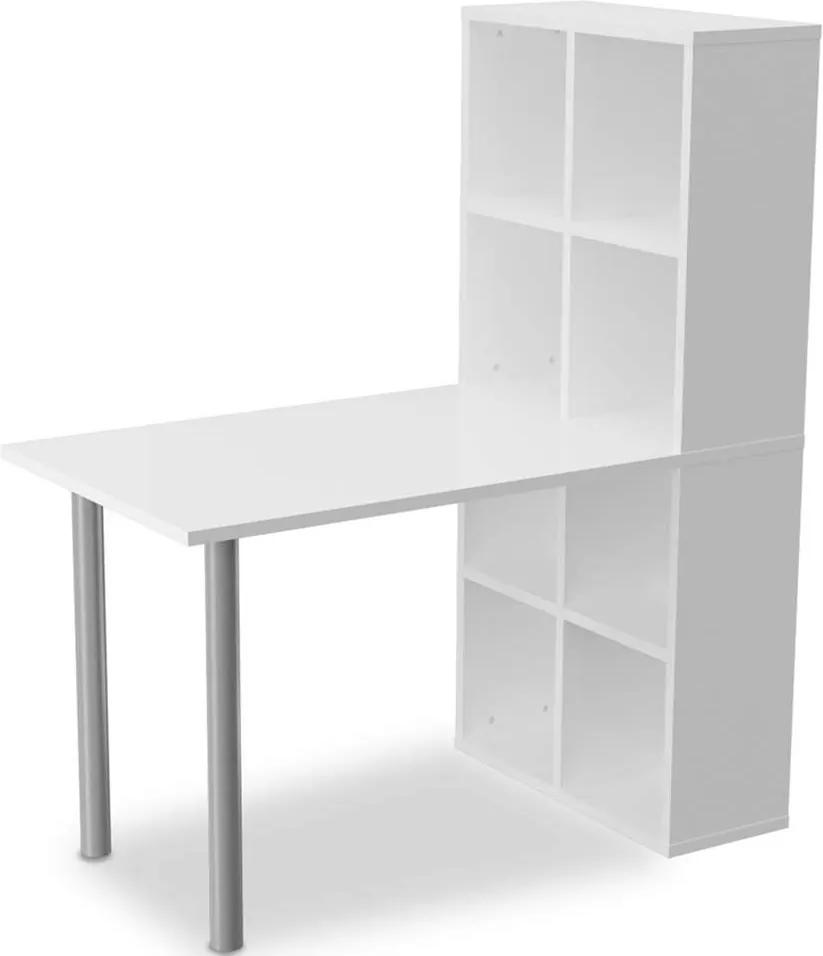 Demeyere bureau met boekenkast Lexinton - wit - 142x120x66 cm - Leen Bakker