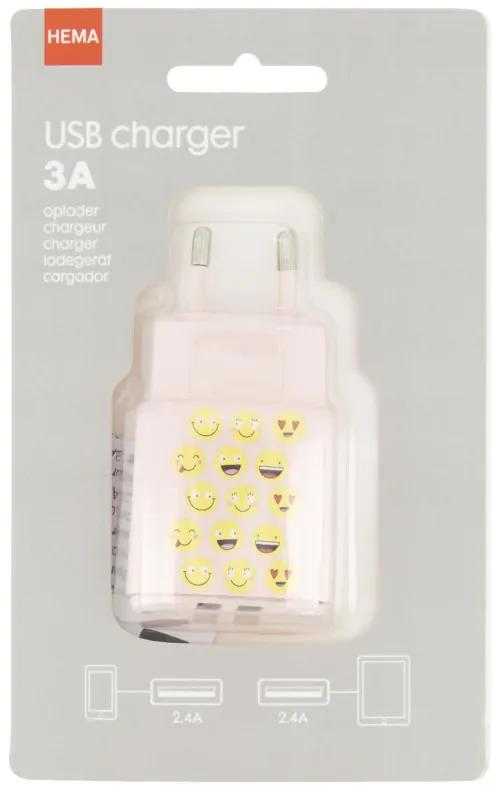 USB Oplader 3A - Smiley