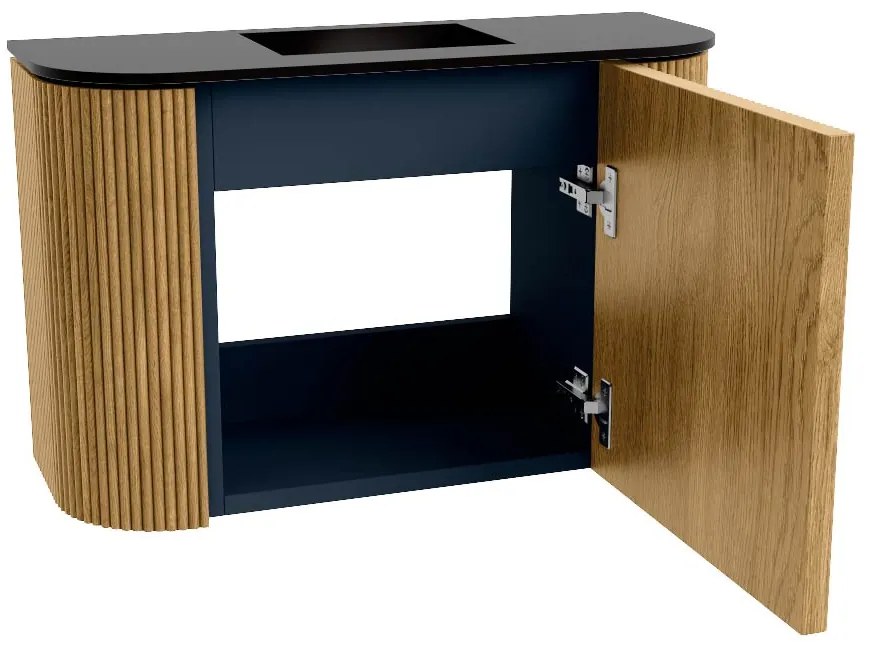 Mondiaz Joya 65cm toiletmeubel ronding links/rechts oak met wastafel faye midden zonder kraangat urban
