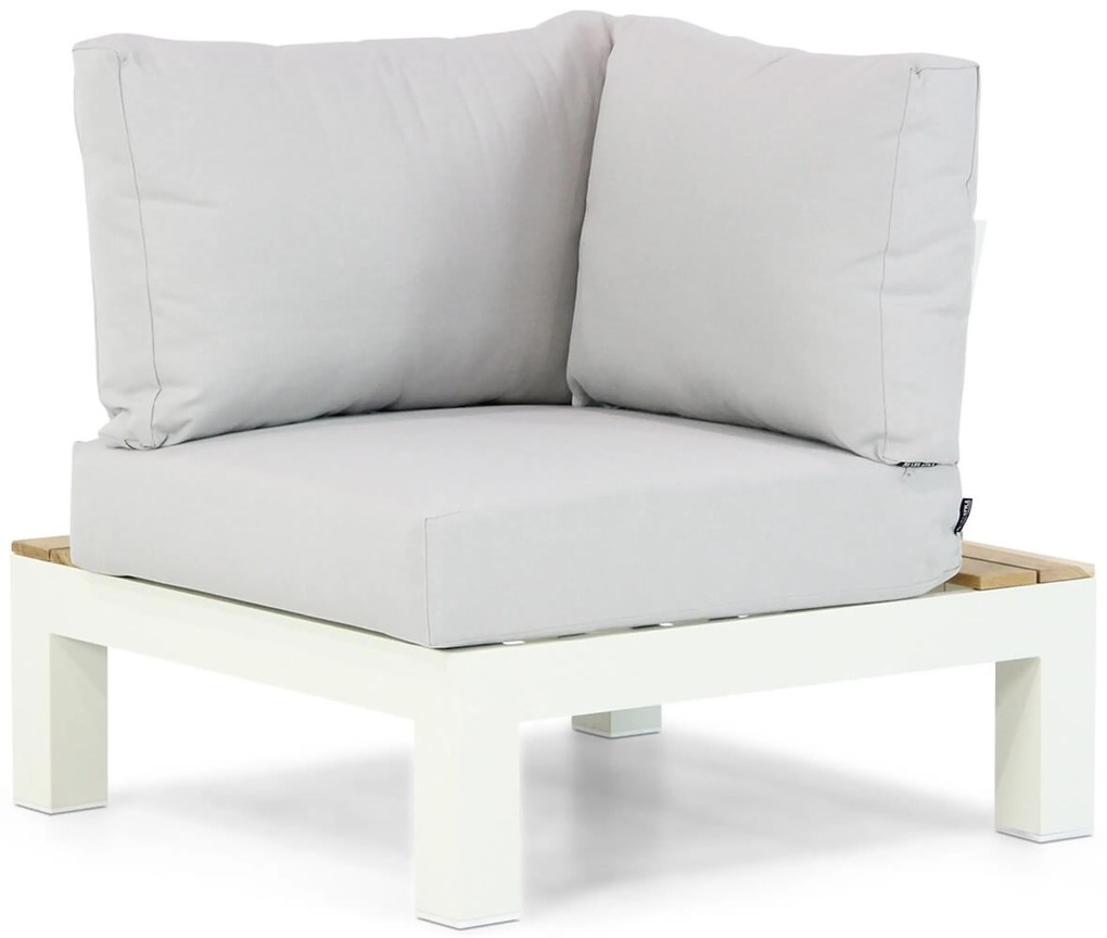 Loungeset 5 personen Aluminium/Teak Wit Lifestyle Garden Furniture Ravalla/Seaside