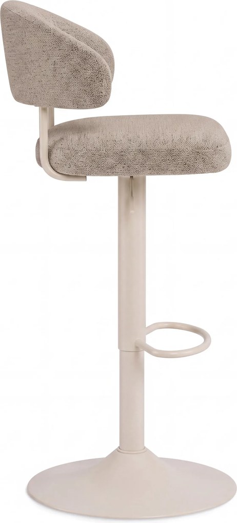 Mazzoni IRIS Latte Beige (stof Monza 60)/poot kasjmier - GESTOFFEERDE BARKRUK VOOR KEUKEN/BAR