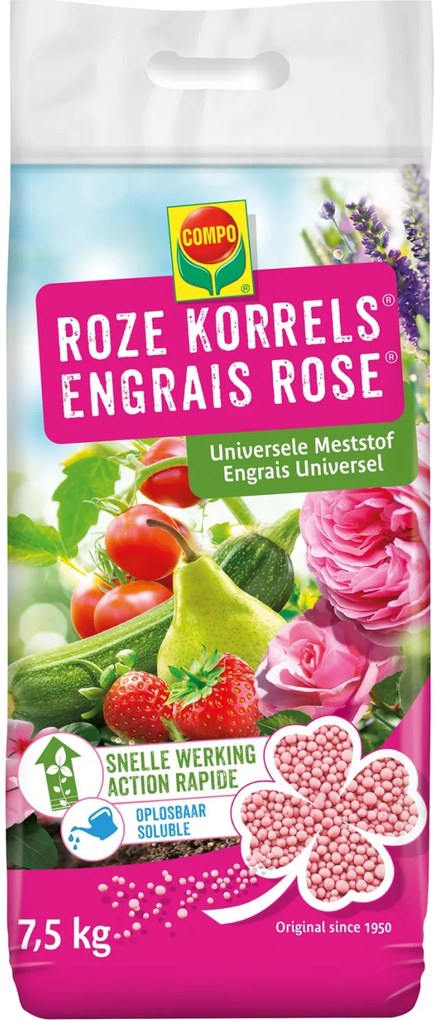 Compo universele meststof - roze korrels - 7,5 kg