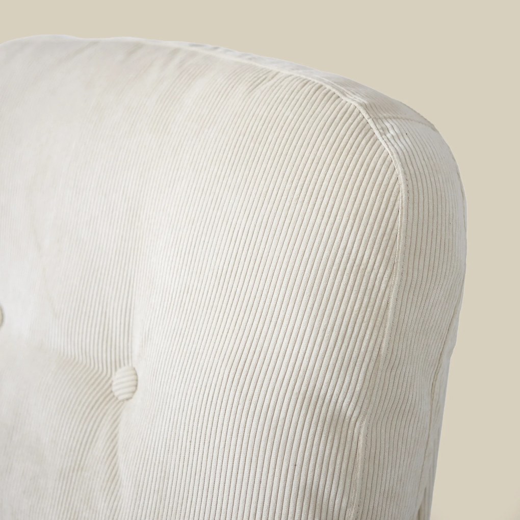 Retro Draaifauteuil Ribstof Creme