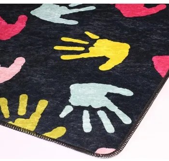 Kleden Zwart Mani Textile  Vloerkleed voor de kinderkamer