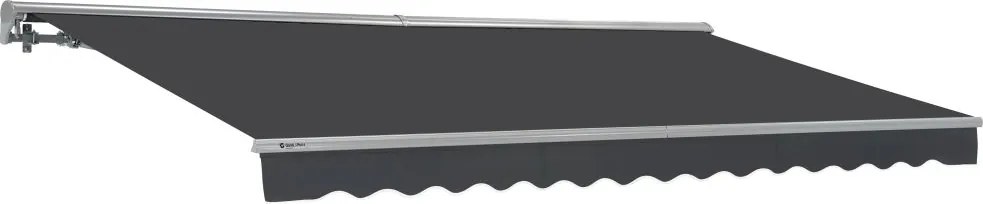 Grijze terraszonwering 395 x 300 cm met Garden Point cassette
