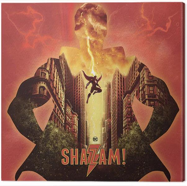 Print op canvas Shazam - Shake The Heavens, (40 x 40 cm)