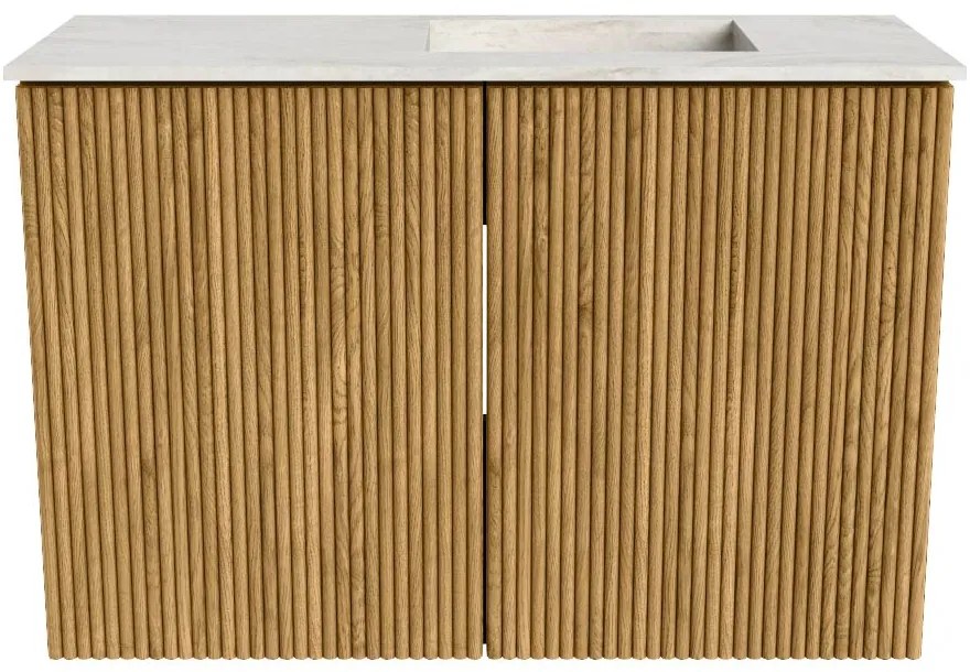 Mondiaz Joya DLux 60cm toiletmeubel oak met wastafel faye rechts 1 kraangat ostra