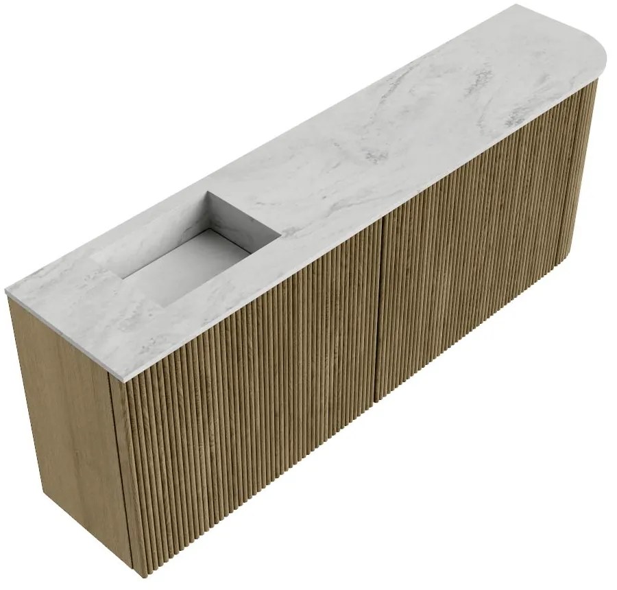 Mondiaz Joya DLux 110cm toiletmeubel ronding rechts dusk met wastafel faye links 1 kraangat opalo