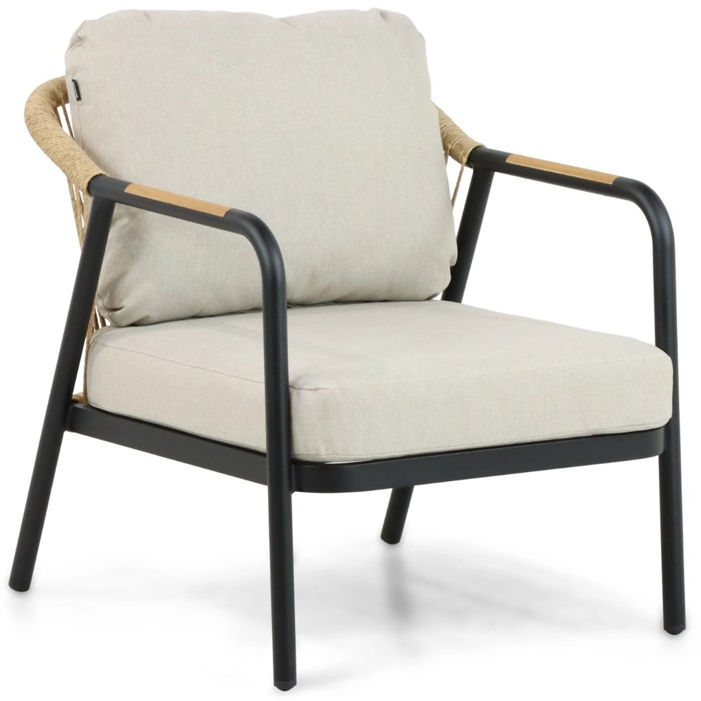 Stoel en Bank Loungeset 5 personen Aluminium/wicker Zwart Hartman Nice