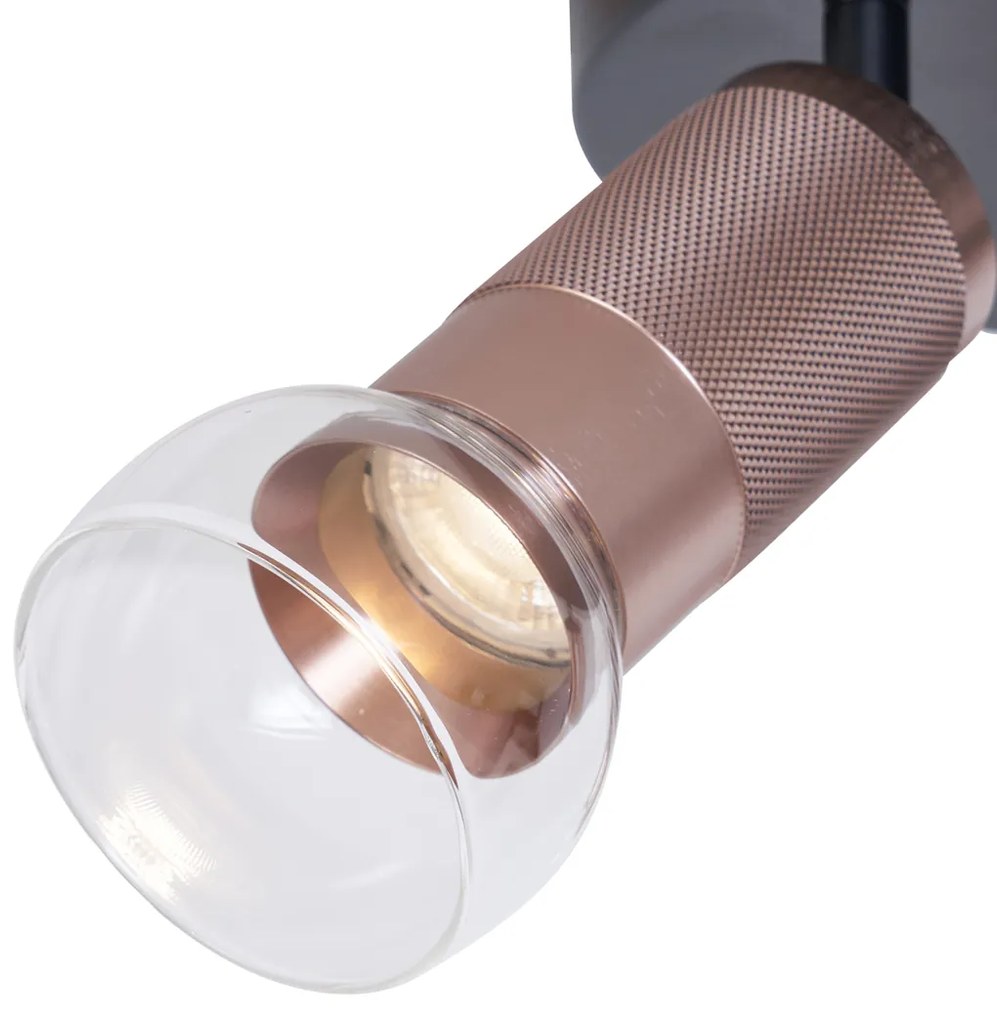 Ronde plafondSpot / Opbouwspot / Plafondspot donker brons rond 3-lichts draai- en kantelbaar - Veerle Modern GU10 Binnenverlichting Lamp