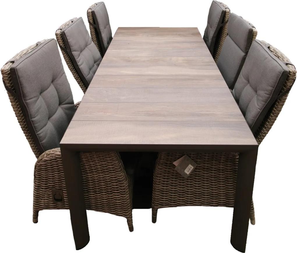 Marbella Diningset Tuinset tafel 220x100 cm met 4 stoelen