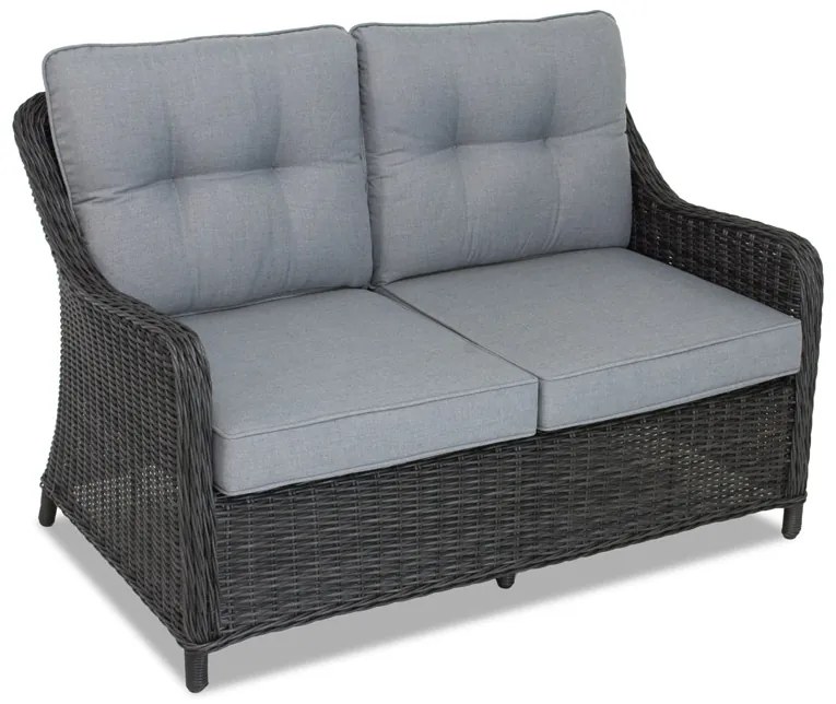 Tweezits rotan tuinbank Toledo antraciet Garden Point
