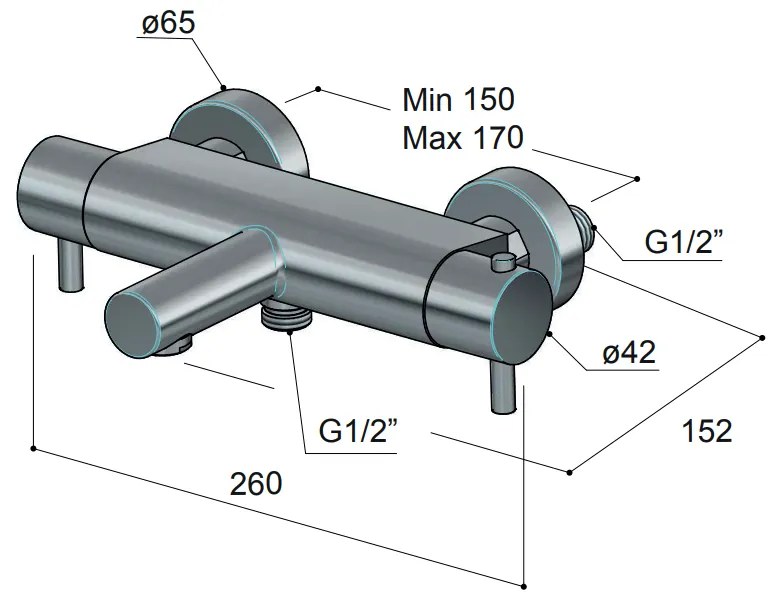 Hotbath Buddy/Laddy Thermostatische Badkraan met Uitloop Geborsteld Nikkel B022