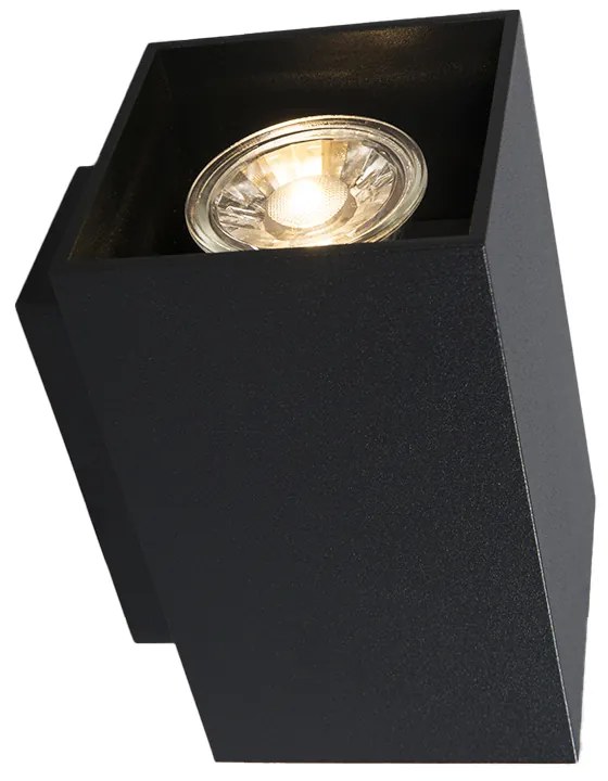 Moderne wandlamp zwart vierkant 2-lichts - Sandy Design, Modern GU10 Binnenverlichting Lamp