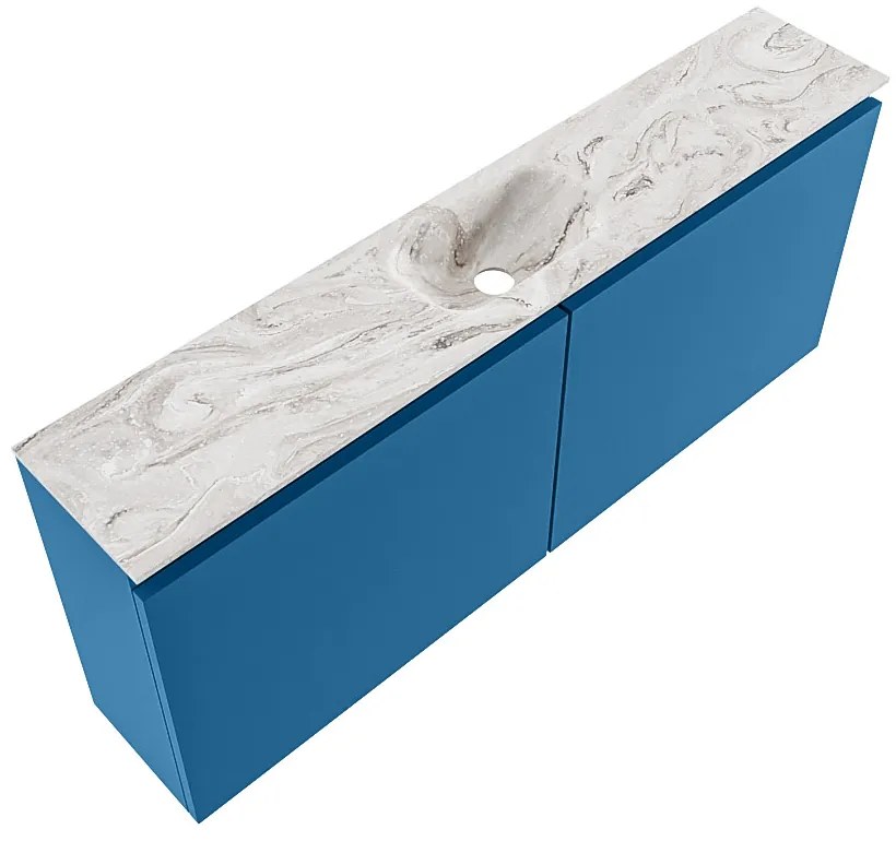 Mondiaz Ture DLux toiletmeubel 120cm jeans met wastafel glace midden zonder kraangat