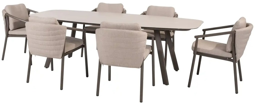 Taste by 4 Seasons Manolo tuintafel terre met geprint keramisch blad 240 x 103 cm Tuintafel   bruin weerbestendig