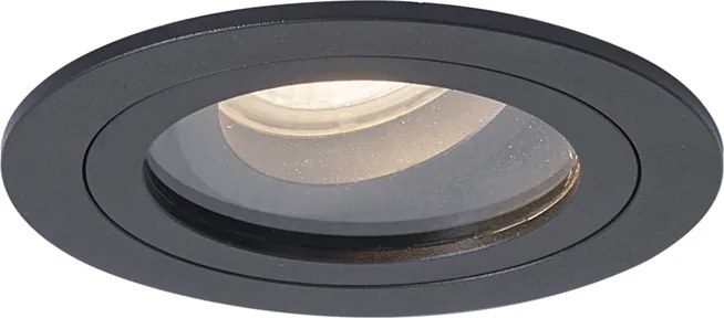 Set van 6 moderne inbouwspots zwart draai- en kantelbaar IP44 - Chuck