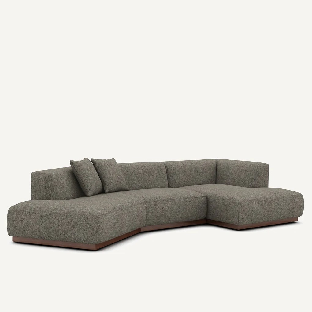 Rechte open hoekbank in tweed, JACOPO