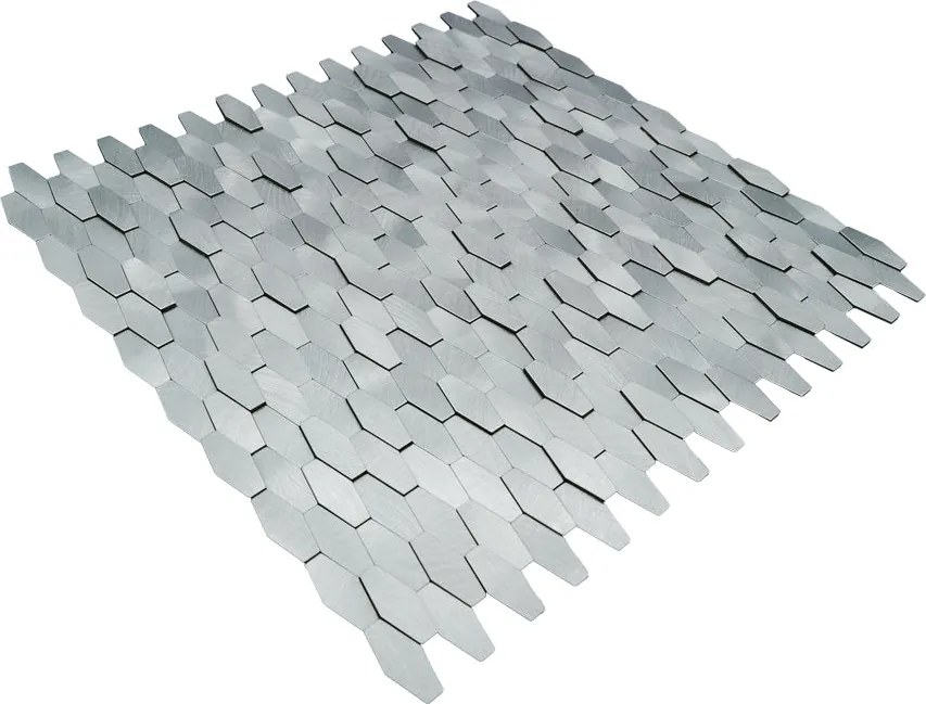 Zelfklevende Mozaïektegels Metaal | Picket 3D Zilver | 31×30 cm | Keuken, Bad & WC