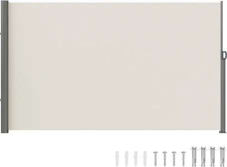 VEVOR Zijluifel 160 x 300 cm Zijwandluifel Gemaakt van polyesterweefsel met PU-coating Luifel Uitschuifbare handgreep met veermechanisme Privacyscherm voor balkons Binnenplaatsen UV30 Beige