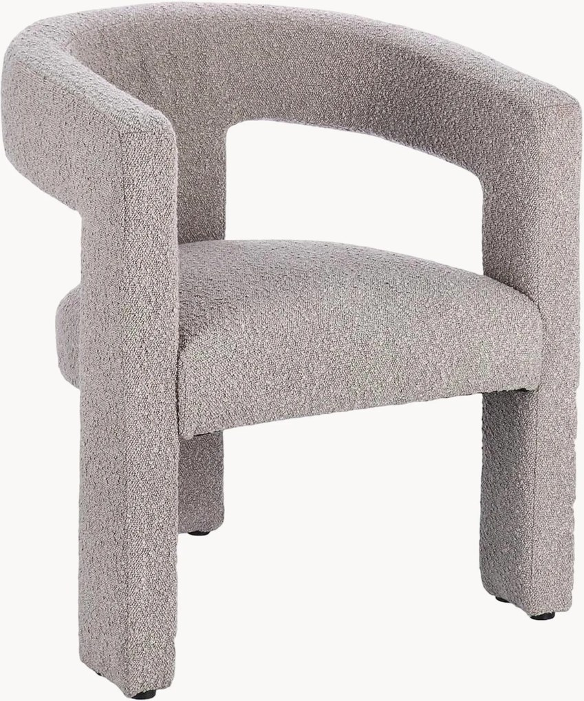 Bouclé eetstoel Arabella met armleuningen