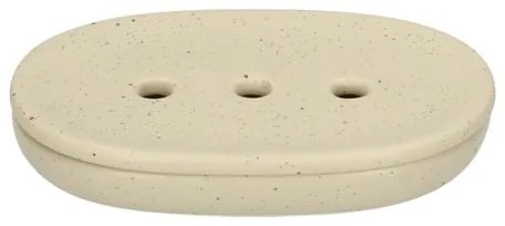 Zeepschaaltje ovaal, beige spikkel, keramiek