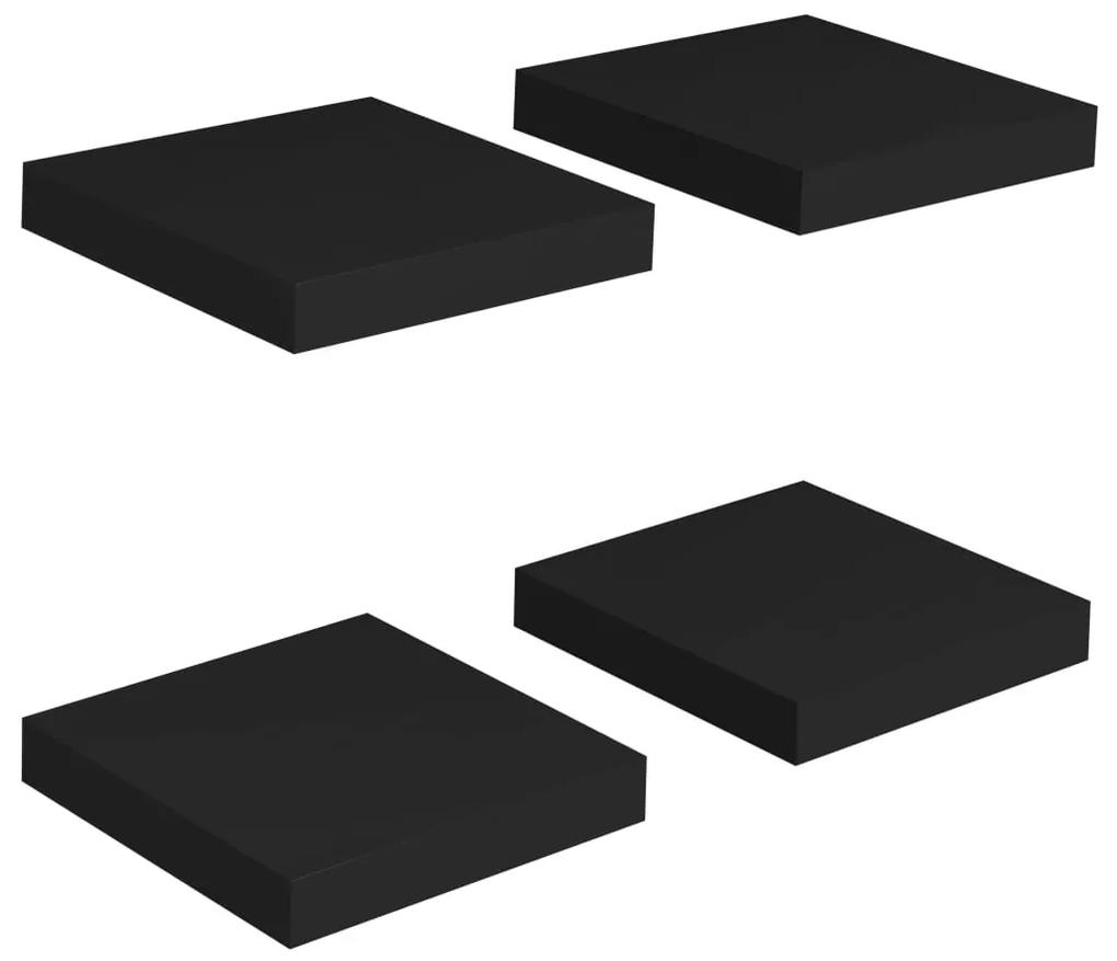 vidaXL Wandschappen zwevend 4 st 23x23,5x3,8 cm MDF zwart