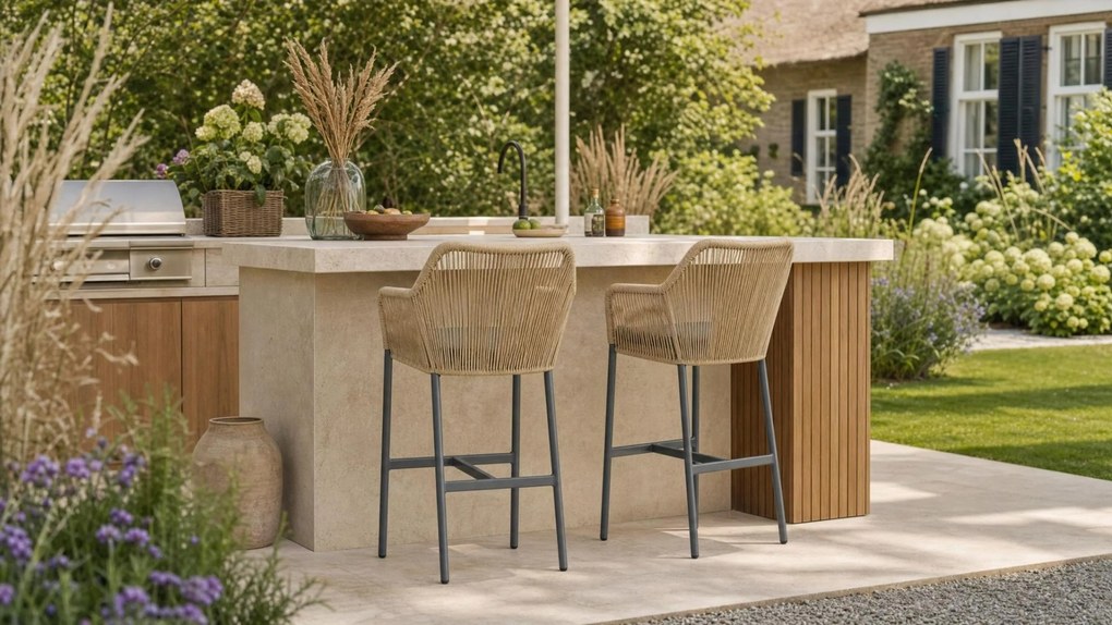 Barset 4 personen 150 cm Rope Taupe De Laan Projects