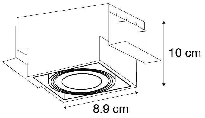 Set van 6 inbouwspot wit GU10 kantelbaar trimless - Oneon