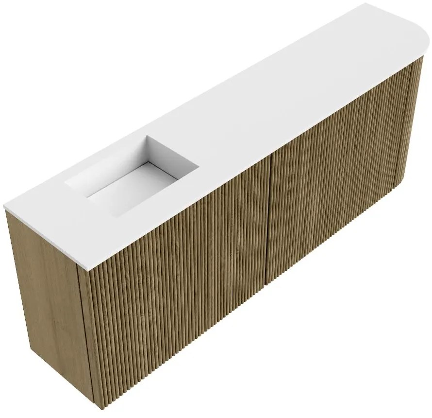 Mondiaz Joya 110cm toiletmeubel ronding rechts dusk met wastafel faye links zonder kraangat talc