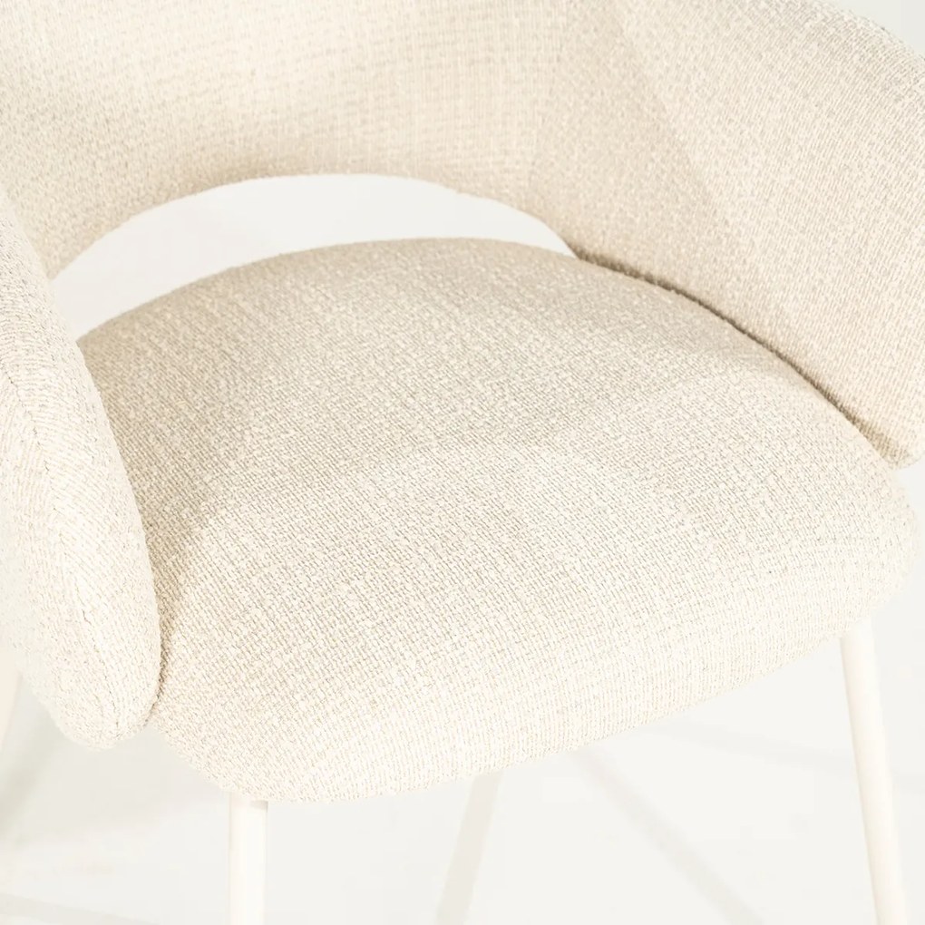 By-Boo Story Wit-frame Eetkamerstoel Beige